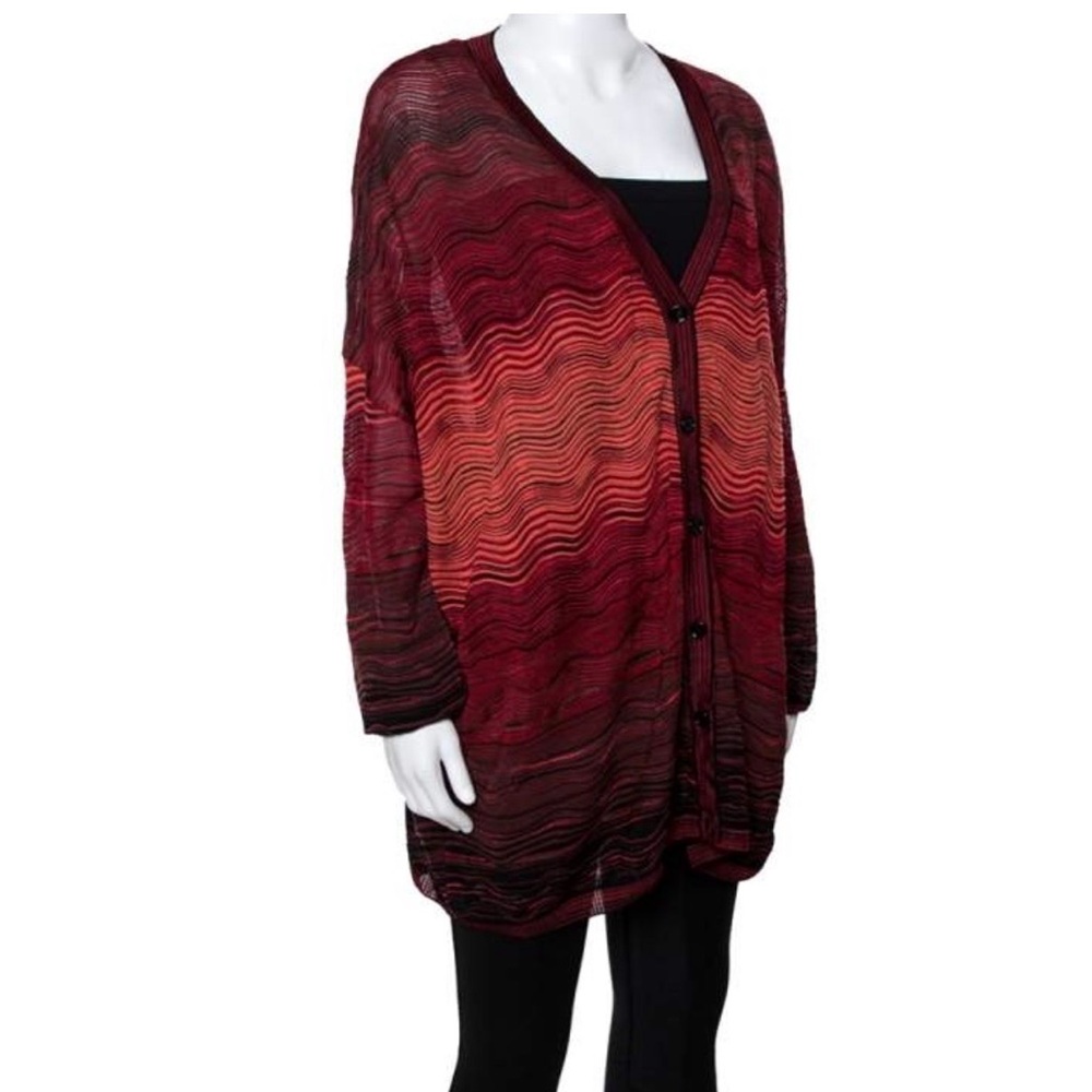 Missoni Multicolor Wave Pattern Cardigan - Picture 2 of 8